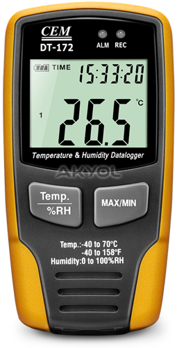 DT 172 sıcaklık ve nem kayıt cihazı