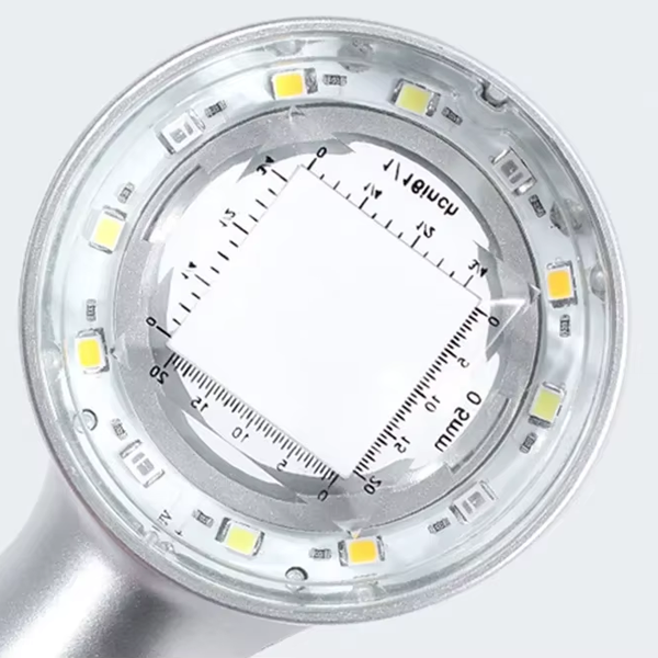 8690 Skalalı Işıklı Büyüteç 30X Şarj Edilebilir | 4 Renkli Led