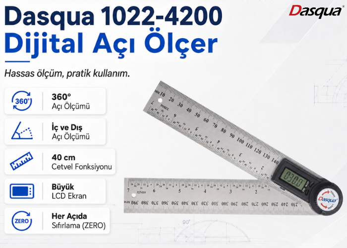 Dasqua 1022-4200 Dijital Açı Ölçer Özellikleri