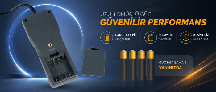 AZ 8953 Hot Wire Anemometre Pilli Kullanım