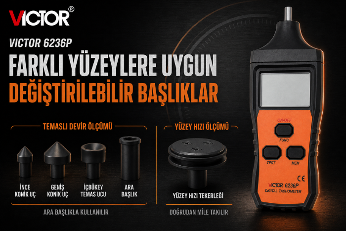 Victor 6236P değiştirilebilir ölçüm başlıkları