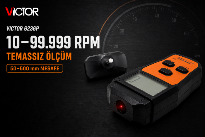 Victor 6236P temassız devir ölçüm aralığı ve mesafesi