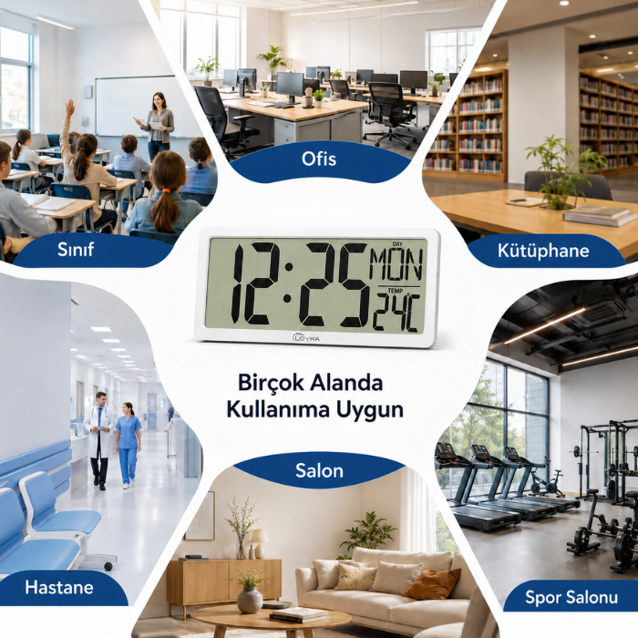Loyka LCD200JUMBO Büyük Ekranlı Dijital Duvar Saati Kullanım Alanları 