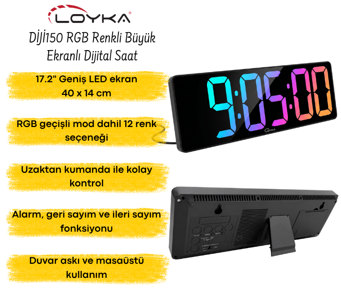 diji150 rgb renkli saat