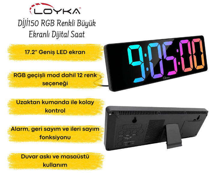 diji150 rgb renkli saat