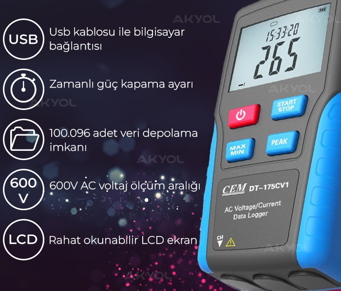 Cem dt-175cv1 Voltaj Kayıt Cihazı