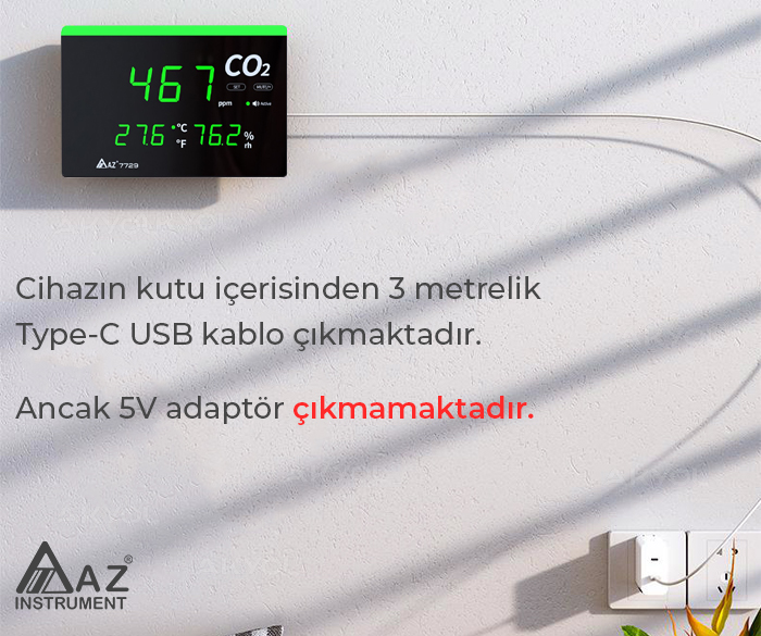 AZ 7729 dijital hava kalitesi ölçer