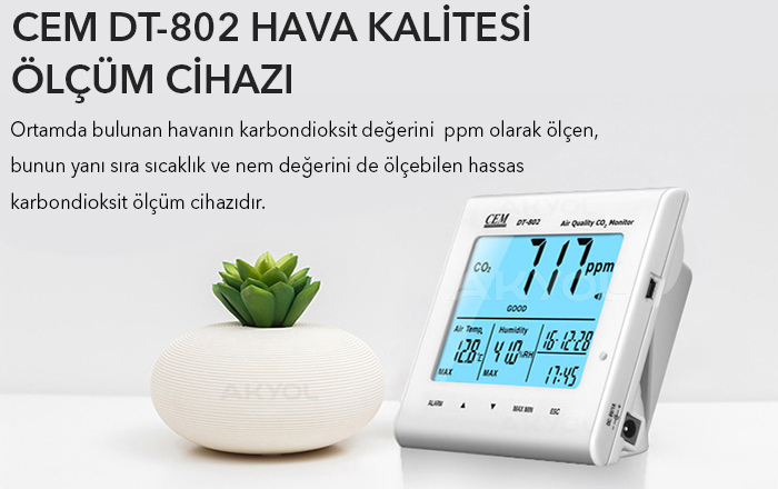 CEM DT-802 karbondioksit ölçer