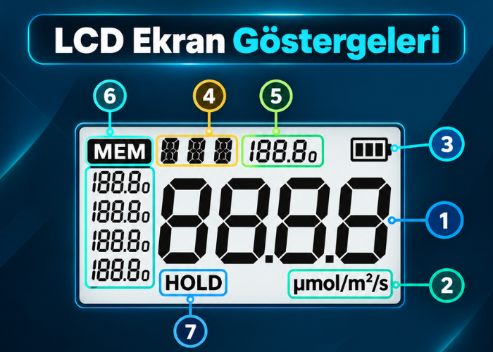AZ 8584 PAR ölçer LCD Ekranı
