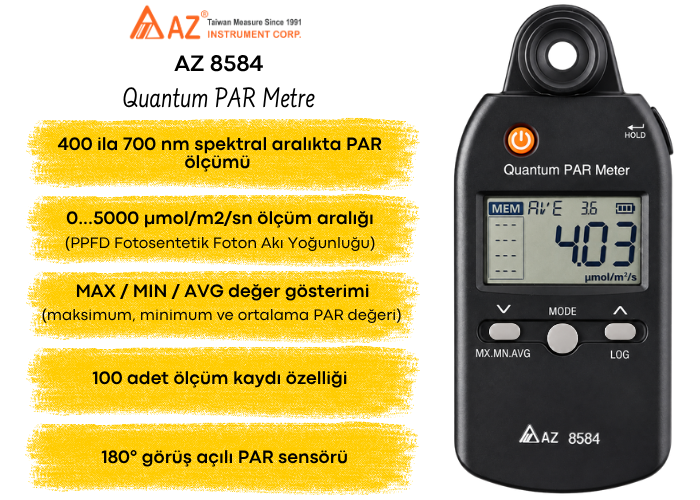 AZ 8584 quantum PAR metre özellikleri