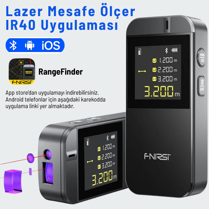 FNIRSI IR40 Mini Lazermetre Akıllı Telefon Uyumlu