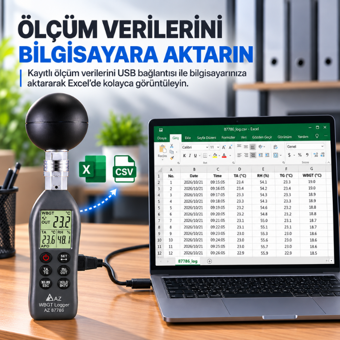 az 87786 ölçüm verilerini bilgisayara aktarın görseli