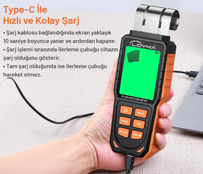 şarjlı nem ölçer