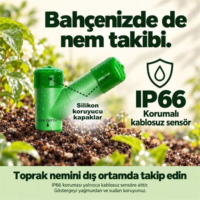 Ecowitt WH0291 IP66 korumalı kablosuz toprak nem sensörü