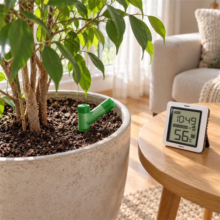 Ecowitt WH0291 ile salondaki saksı bitkisinin nem takibi