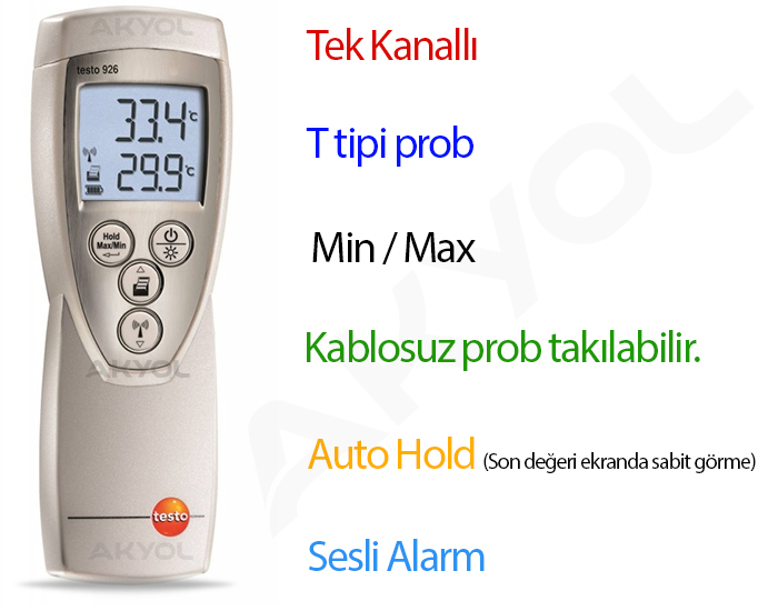 Testo 926 t tipi prob okuyucu