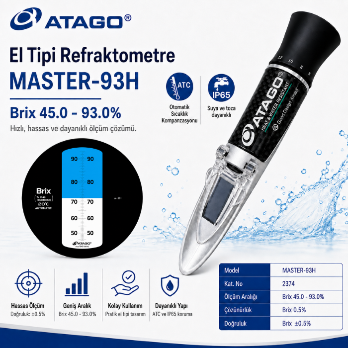 Atago 2374 Master-93H Dürbün Tipi Refraktometre