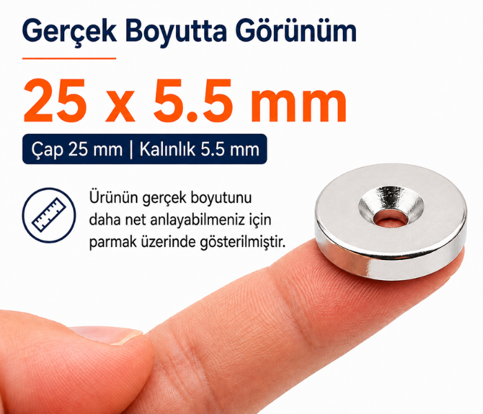 5.5 mm kalınlığında mıknatıs