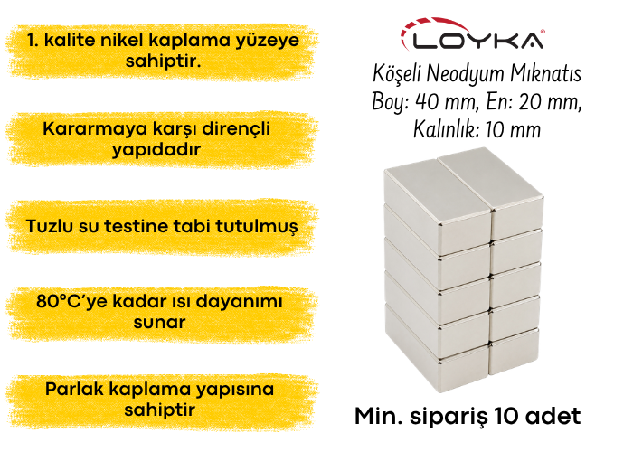 Köşeli neodyum mıknatıs