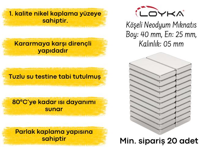 Nikel kaplamalı neodyum mıknatıs