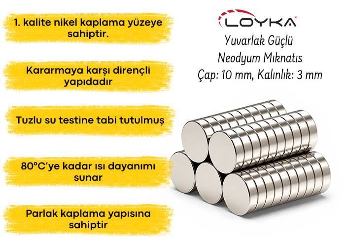 Yuvarlak neodyum mıknatıs