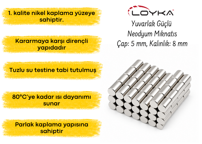 yuvarlak neodyum mıknatıs