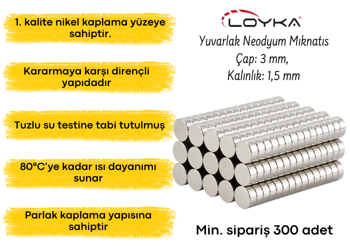Yuvarlak neodyum mıknatıs