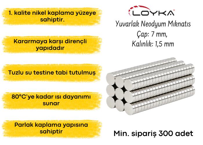 Yuvarlak neodyum mıknatıs