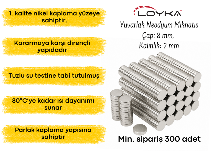 Yuvarlak neodyum mıknatıs