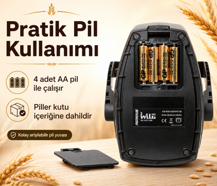 Türkçe menülü tahıl nem ölçer