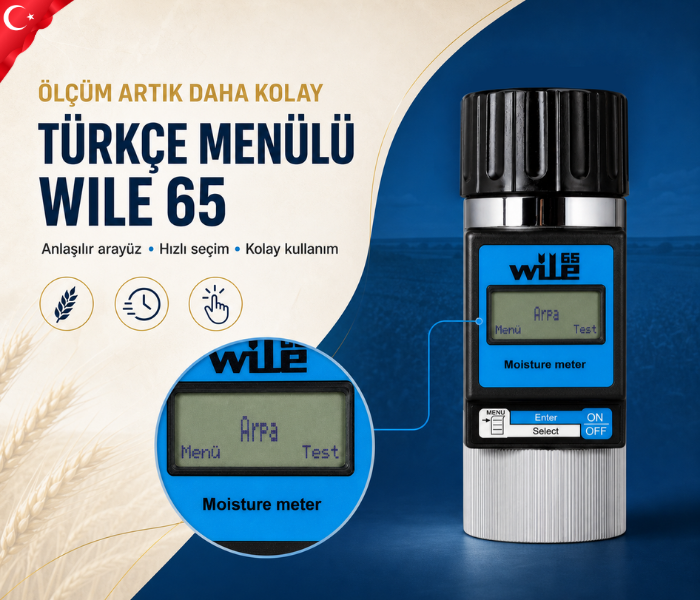 Wile 65 tahıl rutubet ölçerin Türkçe menüsü