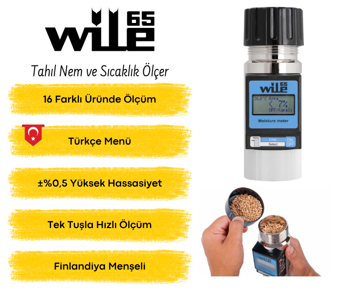 Wile 65 Türkçe menülü tahıl rutubet ve sıcaklık ölçer