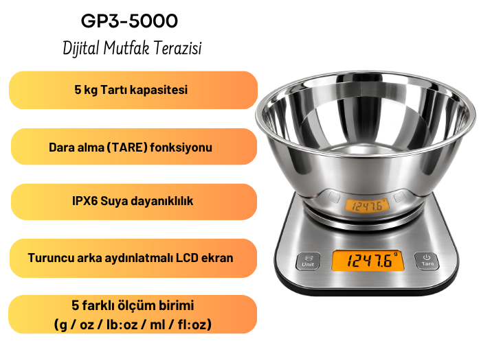 grp3-500 dijital mutfak terazisi özellikler