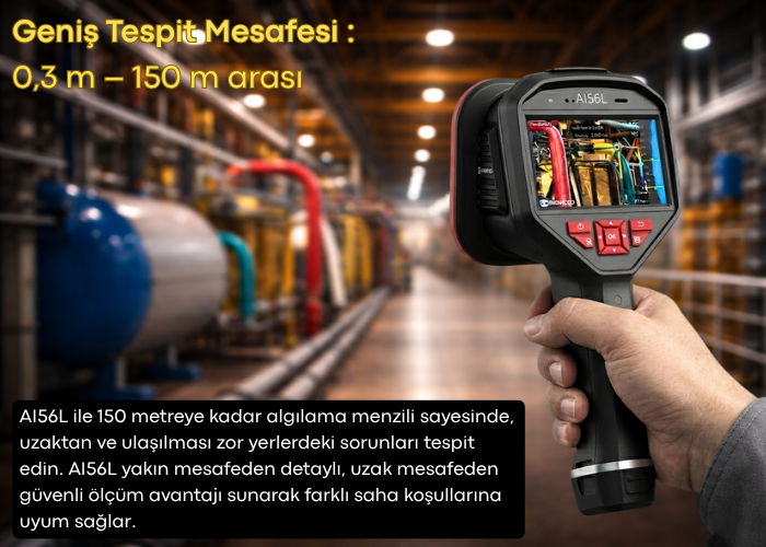 HIKMICRO AI56L Akustik Ses Görüntüleme Kamerası 0,3 m ile 150 m Arası Algılama Mesafesi