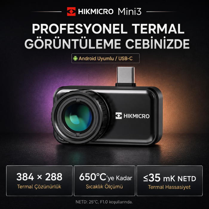 HIKMICRO Mini3 USB-C bağlantılı mobil termal kamera