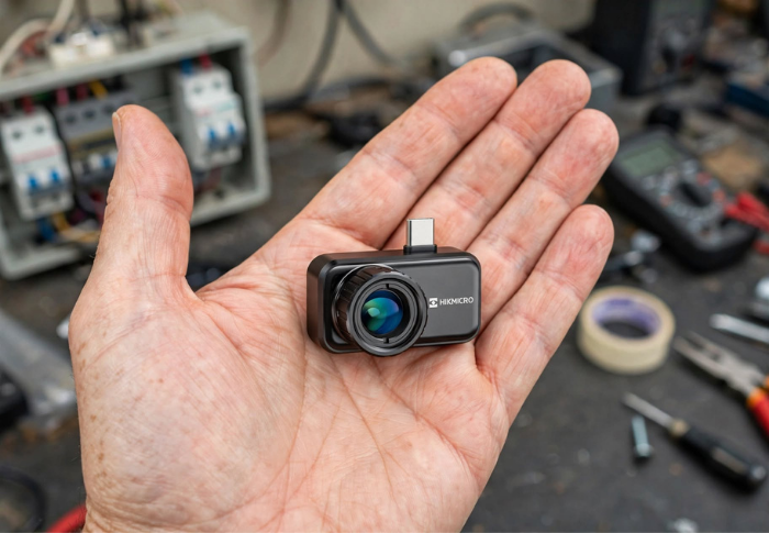 HIKMICRO Mini3 mobil termal kameranın avuç içi boyutu