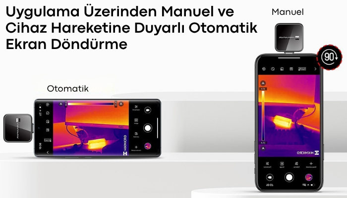  HIKMICRO Mini2Plus V2 iOS ve Android Uyumlu Mobil Termal Kamera Ekran Döndürme