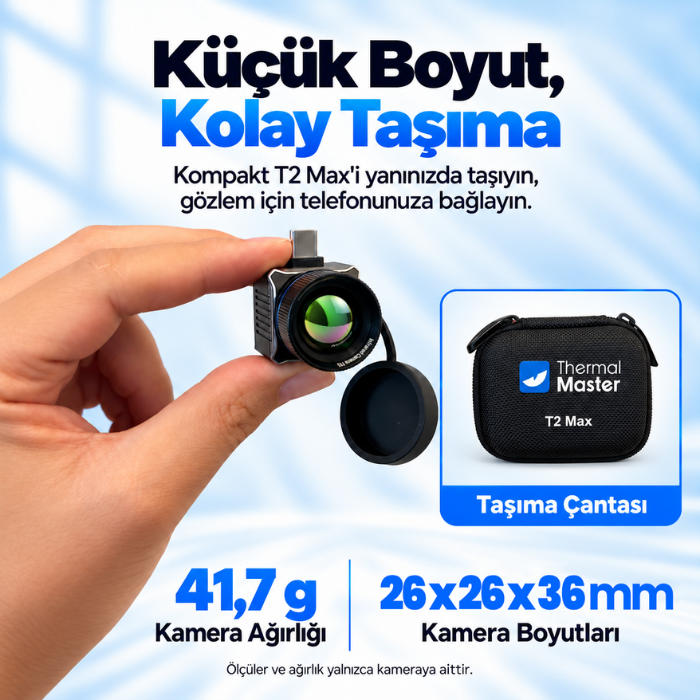 Thermal Master T2 Max termal kameranın boyutları