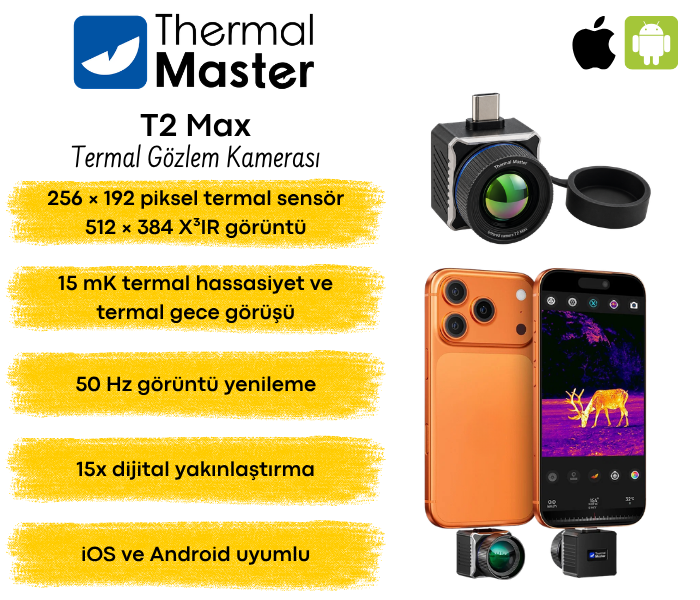 Thermal Master T2 Max iOS ve Android uyumlu termal gözlem kamerası