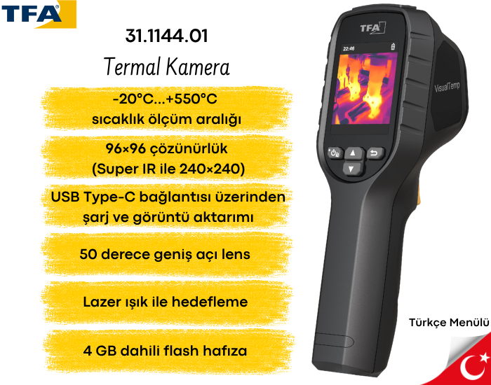 TFA 31.1144.01 'VisualTemp' Ekonomik Seri Termal Kamera Özellikleri