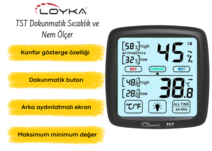 mekan ısı ve nem ölçer