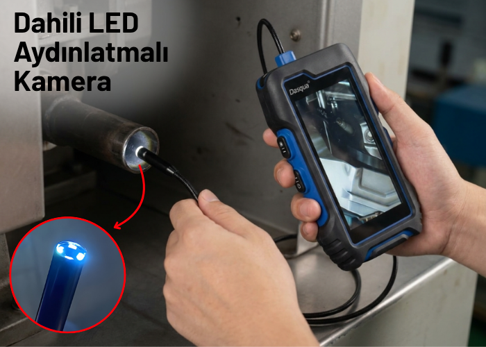 LED aydınlatmalı kamera başlıklı boroskop