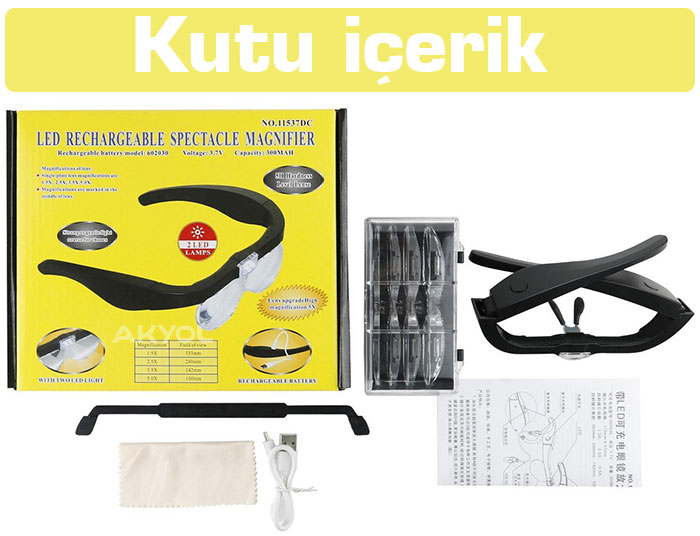 gözlük büyüteç kutu içerik