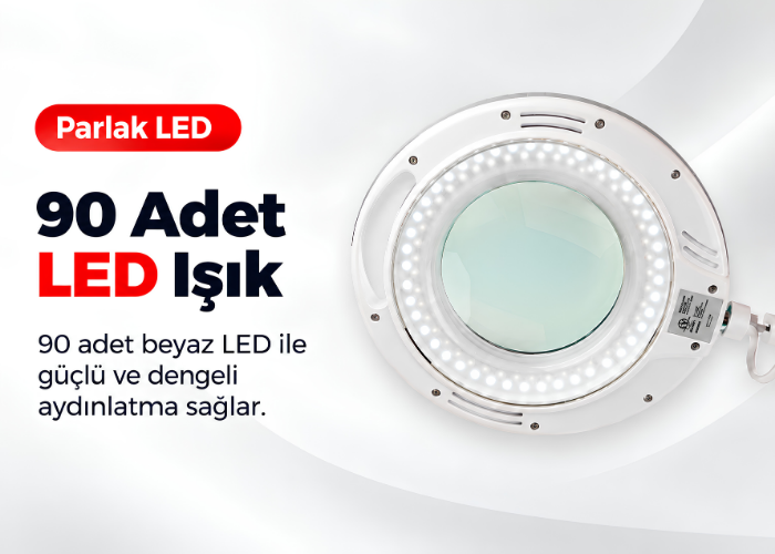 6017 ayaklı büyüteç 8 mercekli 90 adet led ışık