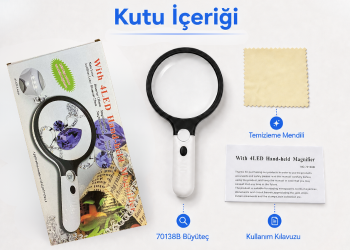 70138B okuma büyüteci kutu içeriği