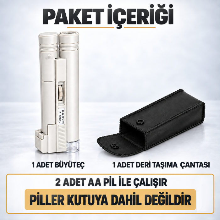 BM40X büyüteç mikroskop paket içeriği