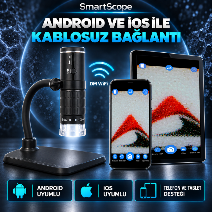 SmartScope görüntüsünün Android ve iOS cihazlarda izlenmesi