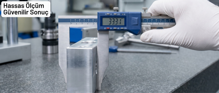 Dasqua 2220-8110 uzun tek çeneli dijital kumpas kullanımı