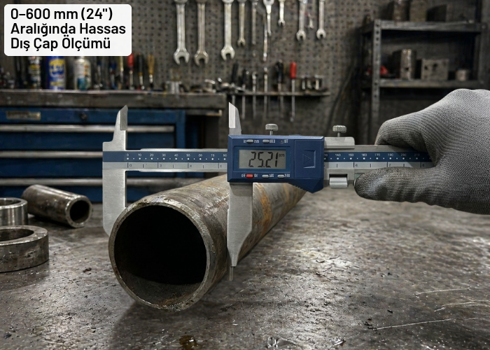  Dasqua 2710-1113 Uzun Çift Çeneli Dijital Kumpas Kullanımı