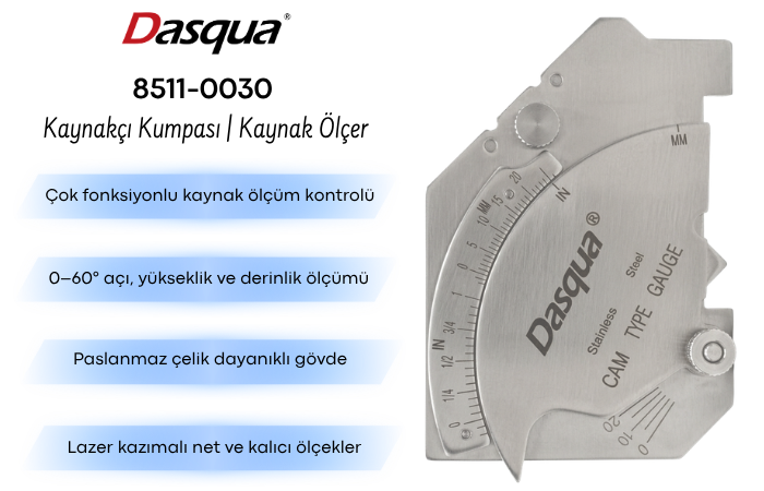 Dasqua 8511-0030 Kaynakçı Kumpası | Kaynak Ölçer Özellikleri